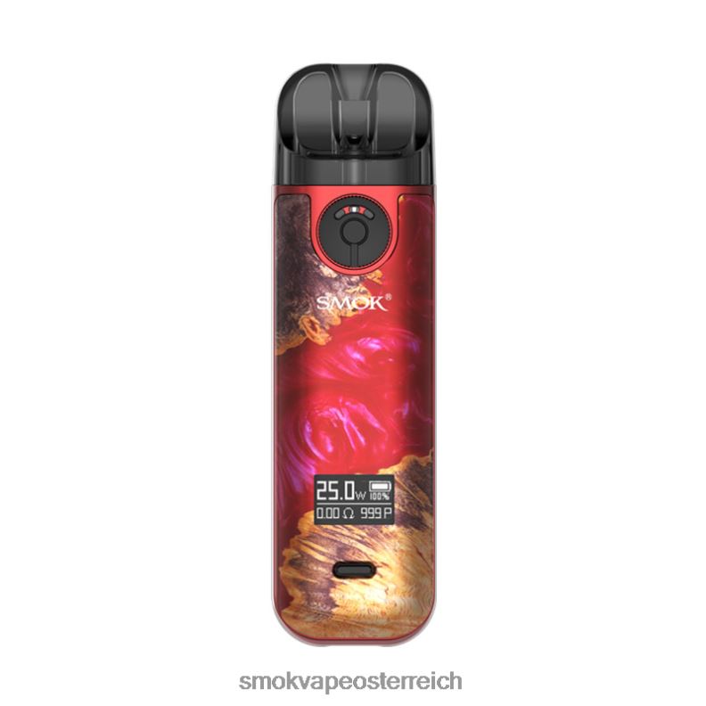 SMOK E Zigarette Österreich - SMOK NOVO 4 Bausatz rotes stabilisierendes Holz FRP2229